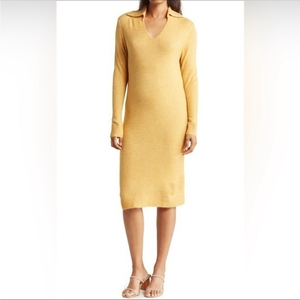 NWT stitchdrop ribbed collar‎ sweater dress butterscotch